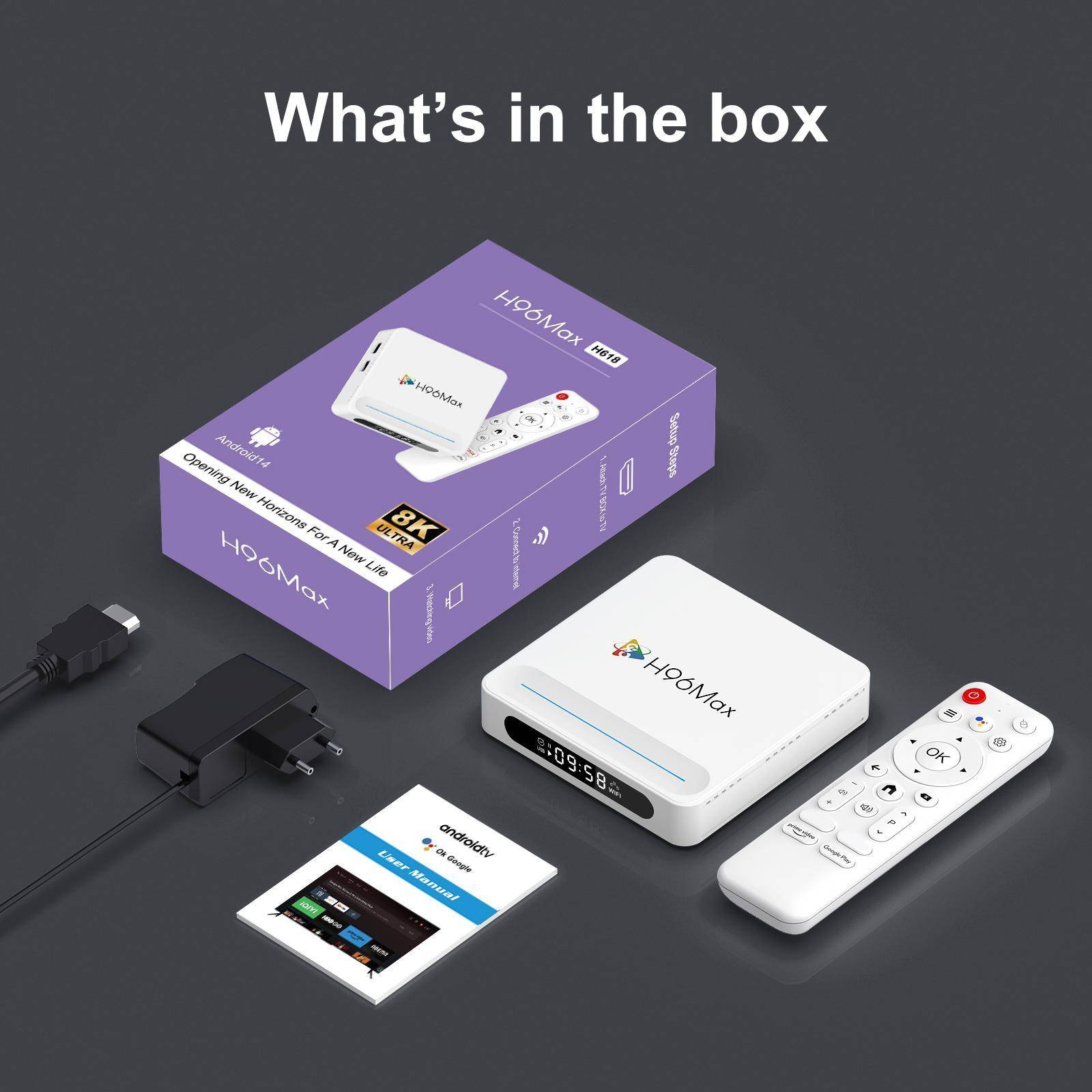 Boîtier TV Android 14.0 4K 4 Go de RAM 64 Go Wi-Fi Bluetooth YONIS-0