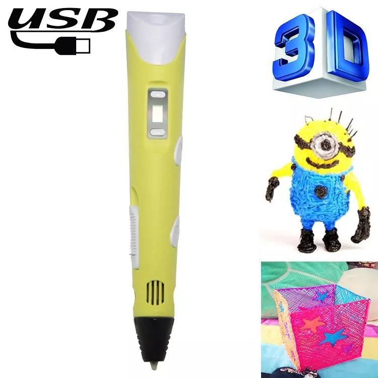 Stylo D'impression 3D USB À Vitesse Réglable Avec Filament ABS Jaune YONIS-0