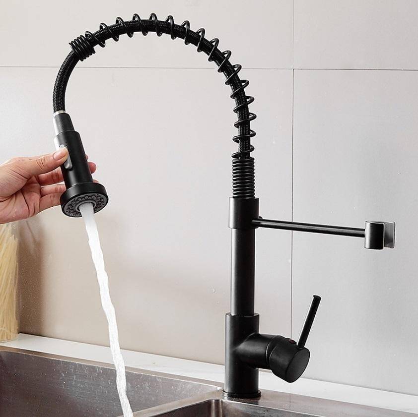 Robinet De Cuisine Eau Chaude Et Froide En Cuivre Douchette Extensible 360° YONIS-1