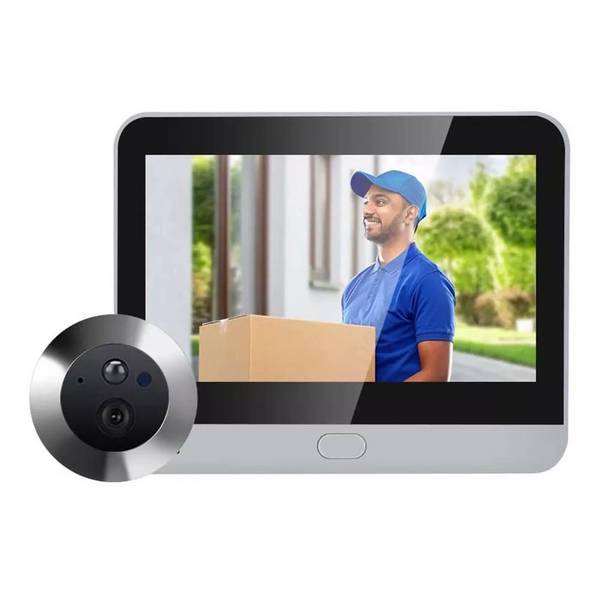 Judas De Porte Vidéo WiFi 1080p Écran 4.3 Pouces PIR Vision Nocturne Argent YONIS