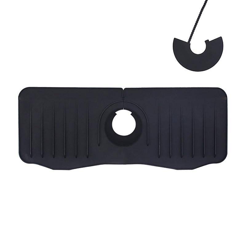 Tapis De Robinet En Silicone Anti Éclaboussures Avec Égouttage 37x14.7x2 cm YONIS-0