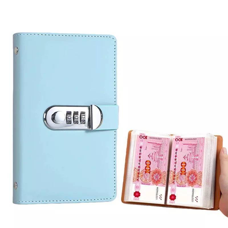 Album de Billets de Banque 50 Pages à Code 100 Pochettes Transparentes Bleu YONIS-0
