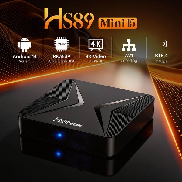 Boîtier TV Android 14 4K HDR10 WiFi 6 4 Go 32 Go Décodage AV1 YONIS