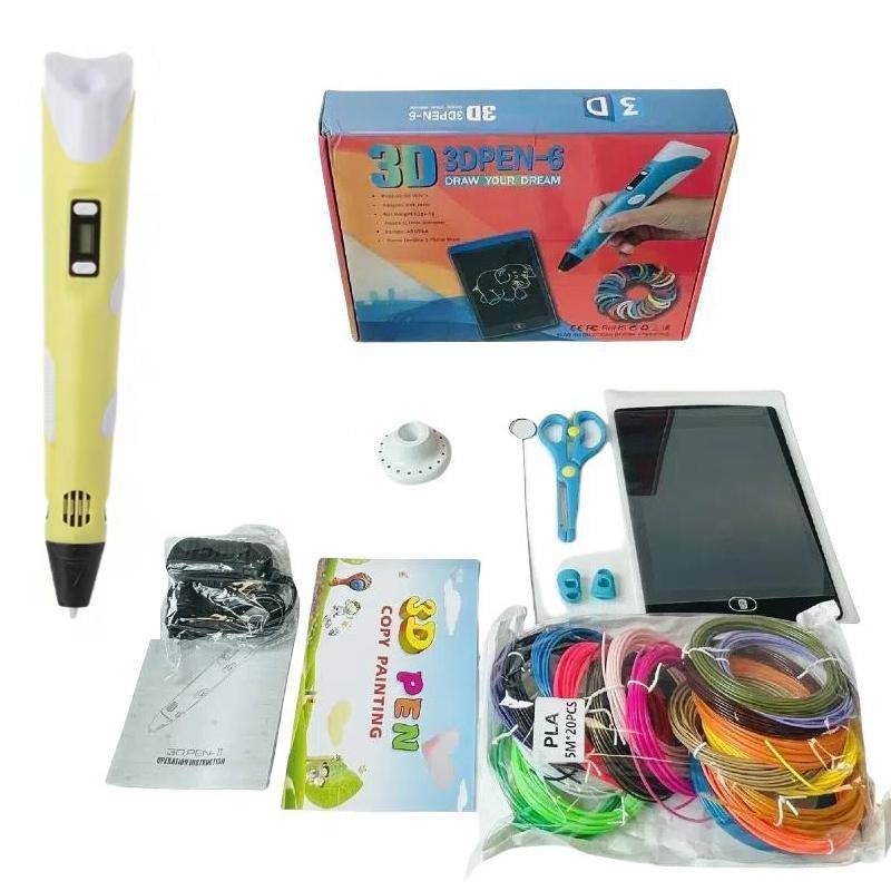 Stylo D'Impression 3D Pour Enfants 20 Couleurs PLA Avec Protections Des Doigts Jaune YONIS-0