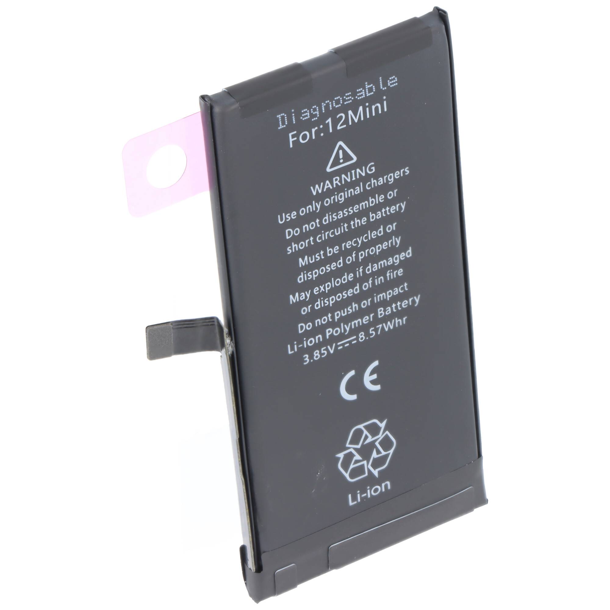 Batterie compatible avec Apple iPhone 12 mini, diagnostiquable, Li-Polymère, 3,85 V, 2 227 mAh, 8,57 Wh, sans outils-2