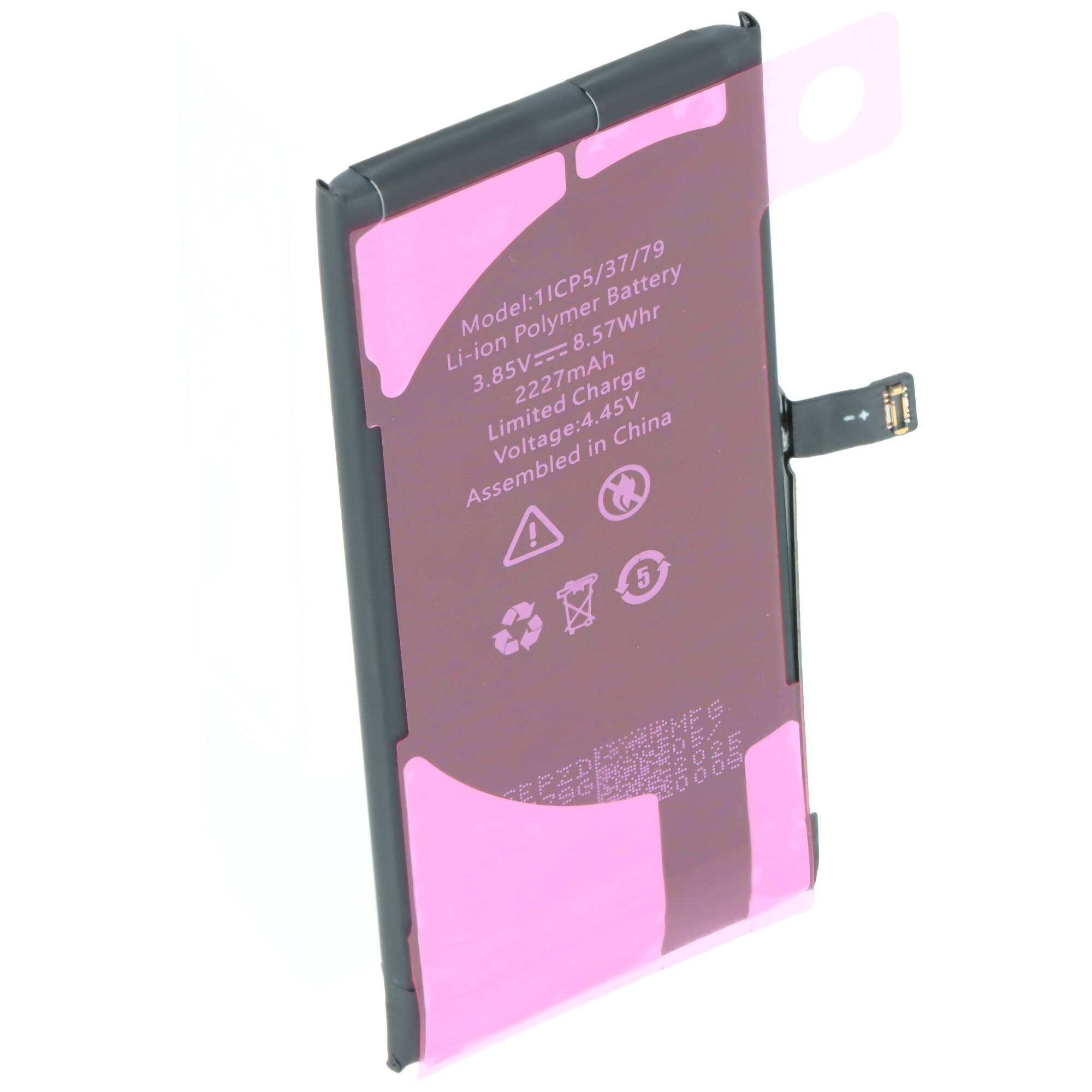 Batterie compatible avec Apple iPhone 12 mini, diagnostiquable, Li-Polymère, 3,85 V, 2 227 mAh, 8,57 Wh, sans outils-3