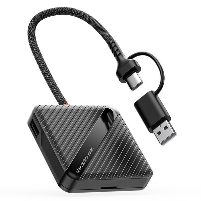 Lecteur de Cartes et Boîte de Rangement USB 3.0 Type-C pour 5 Cartes SD TF Noir YONIS-0