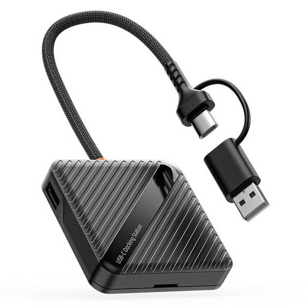Lecteur de Cartes et Boîte de Rangement USB 3.0 Type-C pour 5 Cartes SD TF Noir YONIS