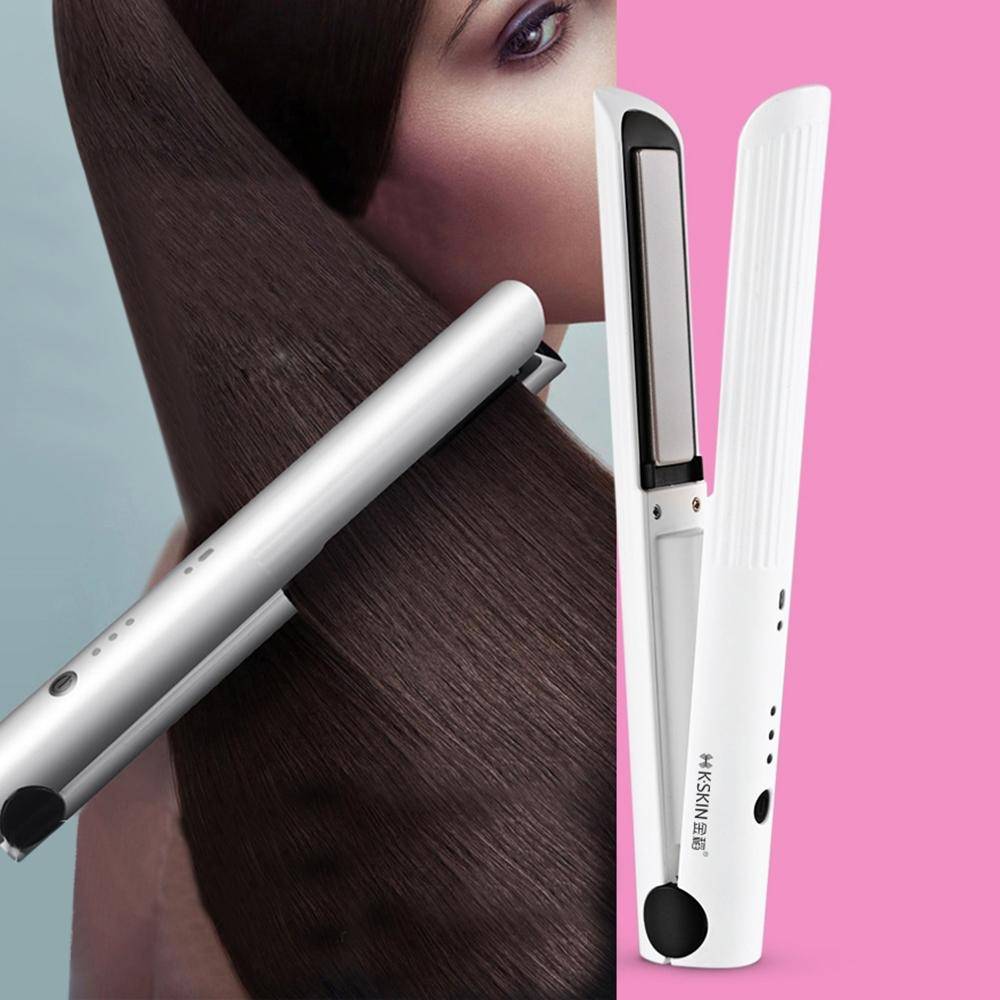 Lisseur Boucleur Sans Fil Rechargeable USB en Céramique Chauffe en 5 Secondes - Yonis-0