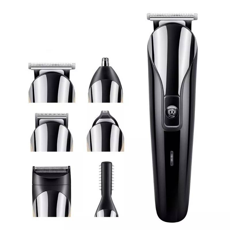 Tondeuse Électrique Multifonction 6 En 1 Rechargeable USB Inox USB (Noir) YONIS-0