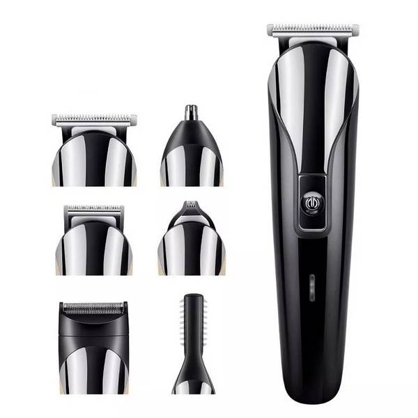 Tondeuse Électrique Multifonction 6 En 1 Rechargeable USB Inox USB (Noir) YONIS