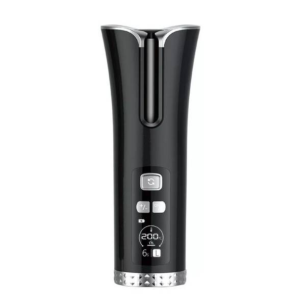 Fer À Boucler Automatique Rotatif Sans Fil Rechargeable USB 2600 mAh Céramique Tourmaline Noir YONIS