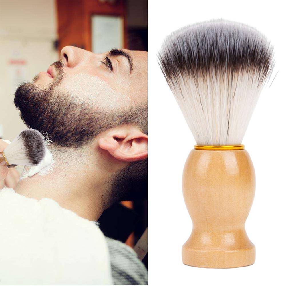 Brosse de Rasage pour Barbe en Nylon et Poils de Blaireau Exfoliante YONIS-1