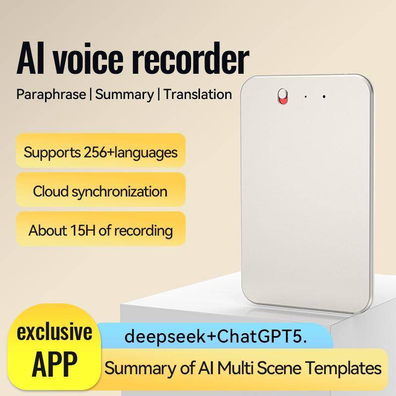 Enregistreur Vocal IA 8 Go Transcription et Traduction 256 Langues Autonomie 15 h YONIS-2