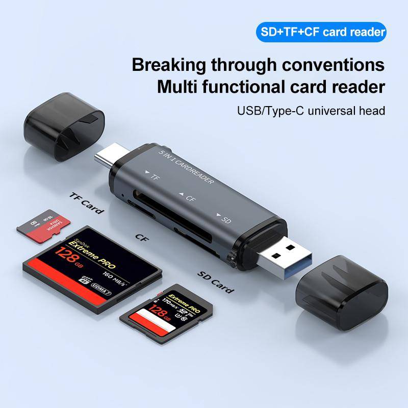 Lecteur De Cartes 5 En 1 USB Type-C Pour Téléphone Tablette Ordinateur YONIS-2
