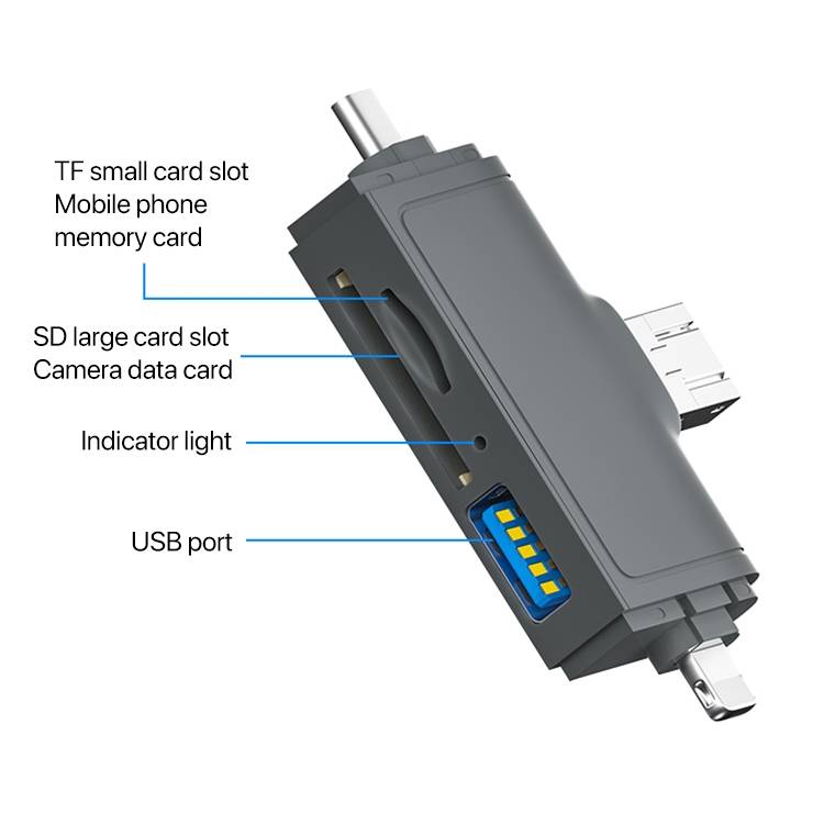 Lecteur De Cartes 7 En 1 USB 3.0 Pour Importer Des Photos Vers Un Téléphone Noir YONIS-1