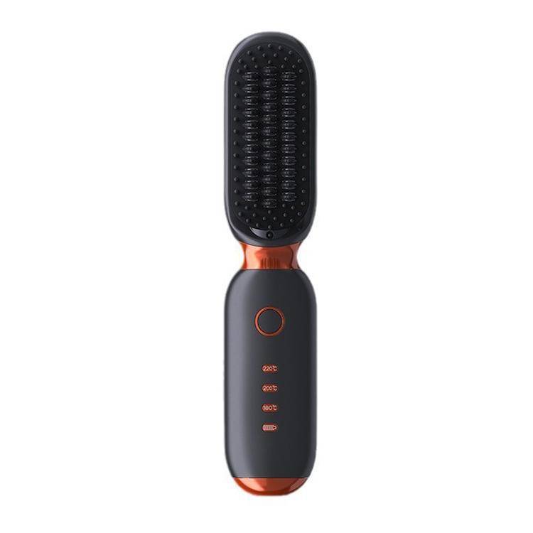 Peigne Lissant Rechargeable à Ions Négatifs Anti Frisottis Chauffe Rapide Rouge YONIS-0