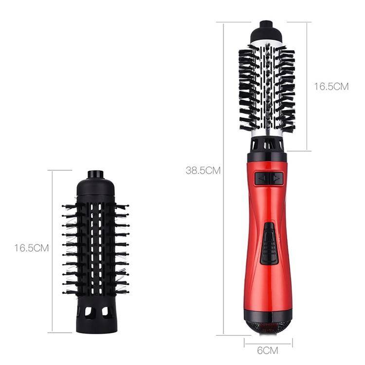 Brosse Soufflante Électrique Rotative 360° Pour Sécher et Boucler 1000 W - Rouge - Yonis-0