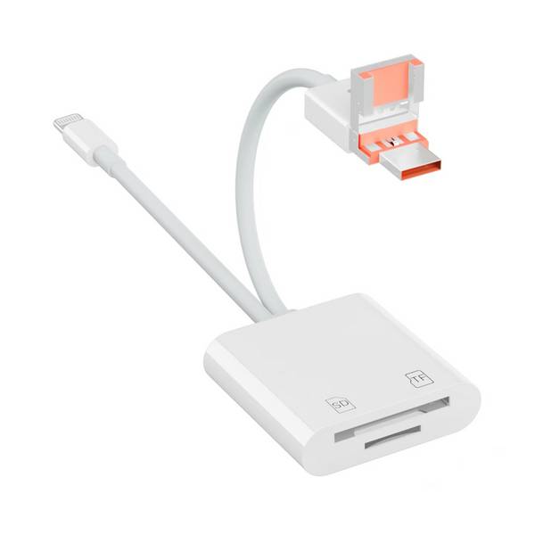 Lecteur de Cartes 3 en 1 USB-C 8 Pin USB-A pour SD TF Lecture Simultanée YONIS