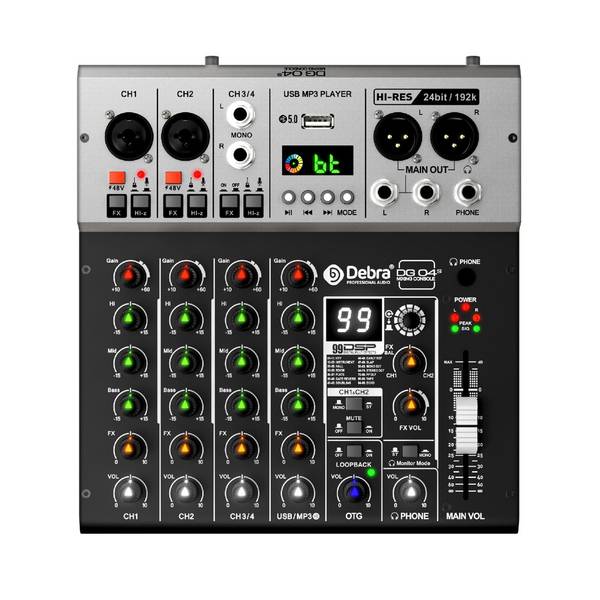 Carte Son Avec Table De Mixage 4 Canaux 24bit/192kHz 99 Effets DSP Noir YONIS