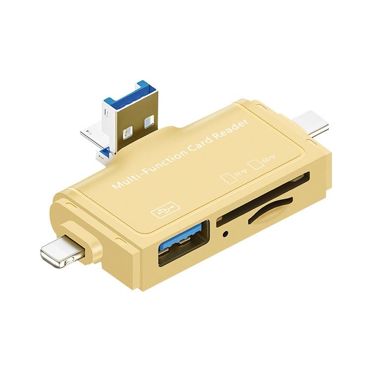 Lecteur De Cartes 7 En 1 USB 3.0 Pour Importer Des Photos Vers Un Téléphone Or YONIS-0