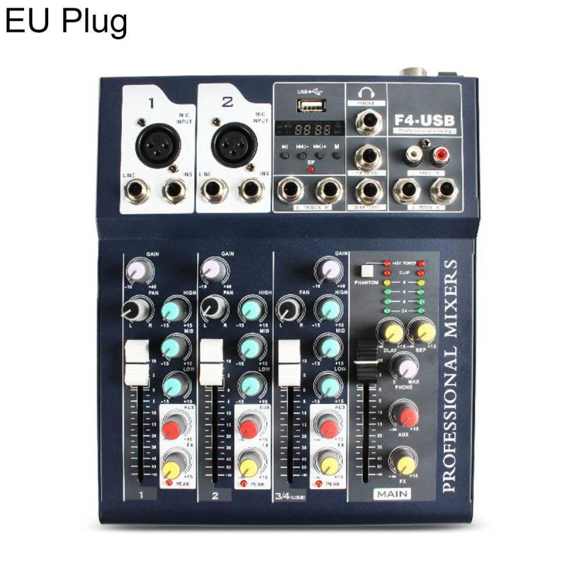 Table De Mixage 4 Canaux Pour Diffusion En Direct Bluetooth 16 Effets YONIS-0