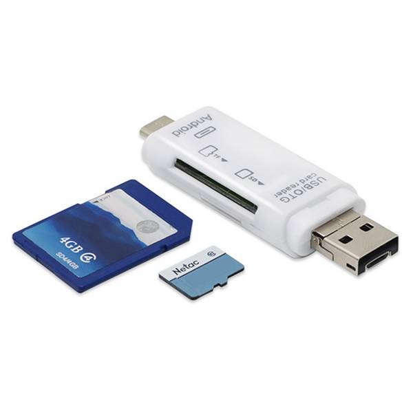 Lecteur de Cartes Mémoire 5 en 1 USB-C et Micro USB Compact Blanc YONIS