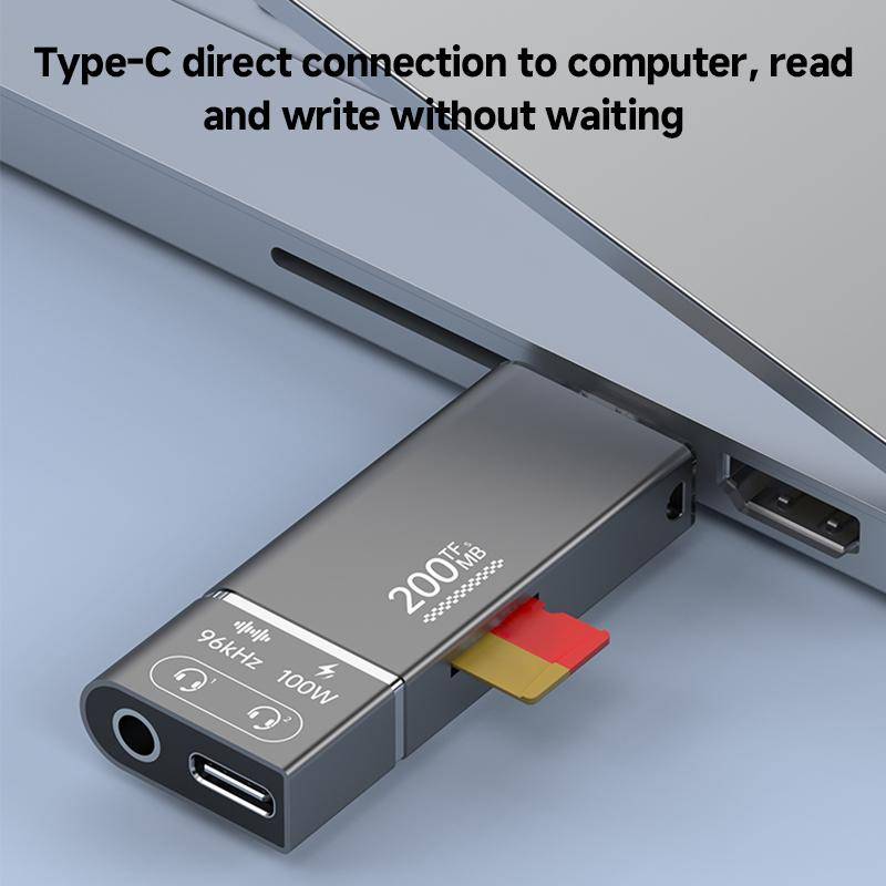 Lecteur De Cartes TF 4 en 1 Type-C 200 Mo/s Avec DAC Et PD 100 W YONIS-1