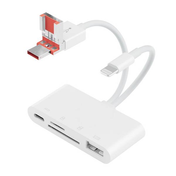 Lecteur De Cartes Mémoire USB-C 8 Pin USB-A TF SD Prêt À L'Emploi YONIS