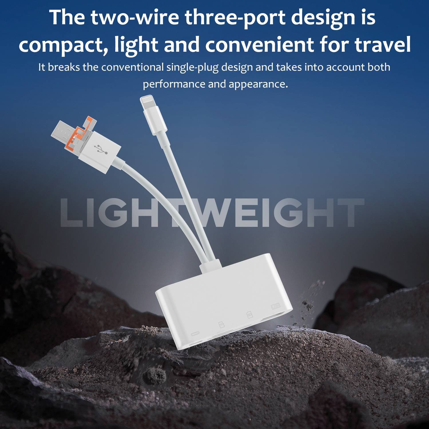 Lecteur De Cartes Mémoire USB-C 8 Pin USB-A TF SD Prêt À L'Emploi YONIS-2