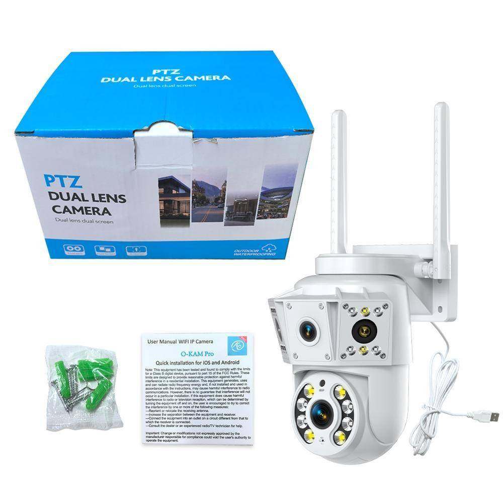 Caméra De Surveillance 1080p WiFi PTZ Avec Vision Nocturne Double Éclairage - Yonis-0