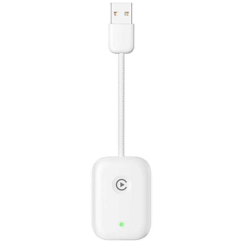Adaptateur USB CarPlay Filaire Sans Fil Connexion Automatique Prêt à l'Emploi Blanc YONIS-0