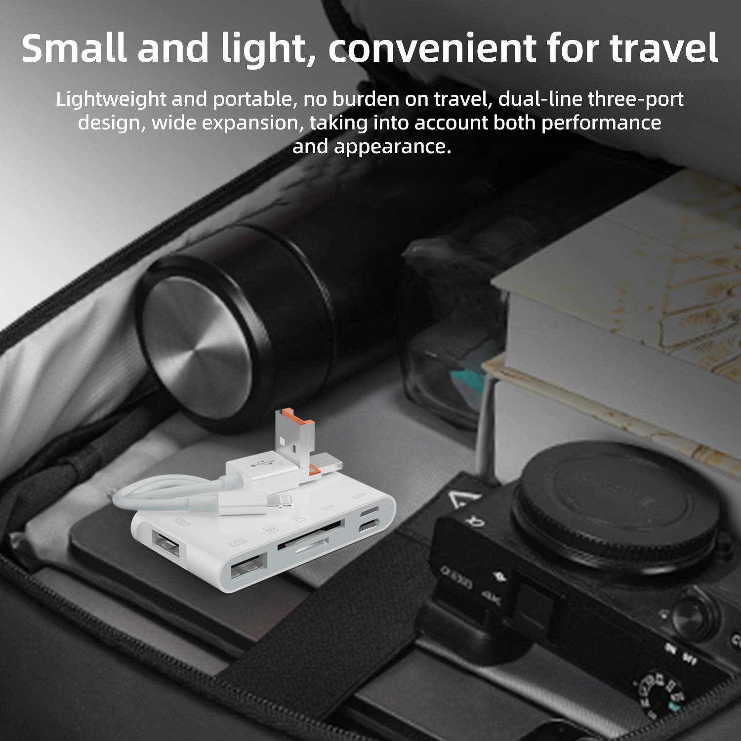 Adaptateur Multifonction 7 En 1 USB-C 8 Pin USB-A TF SD Pour Transfert Photo YONIS-3