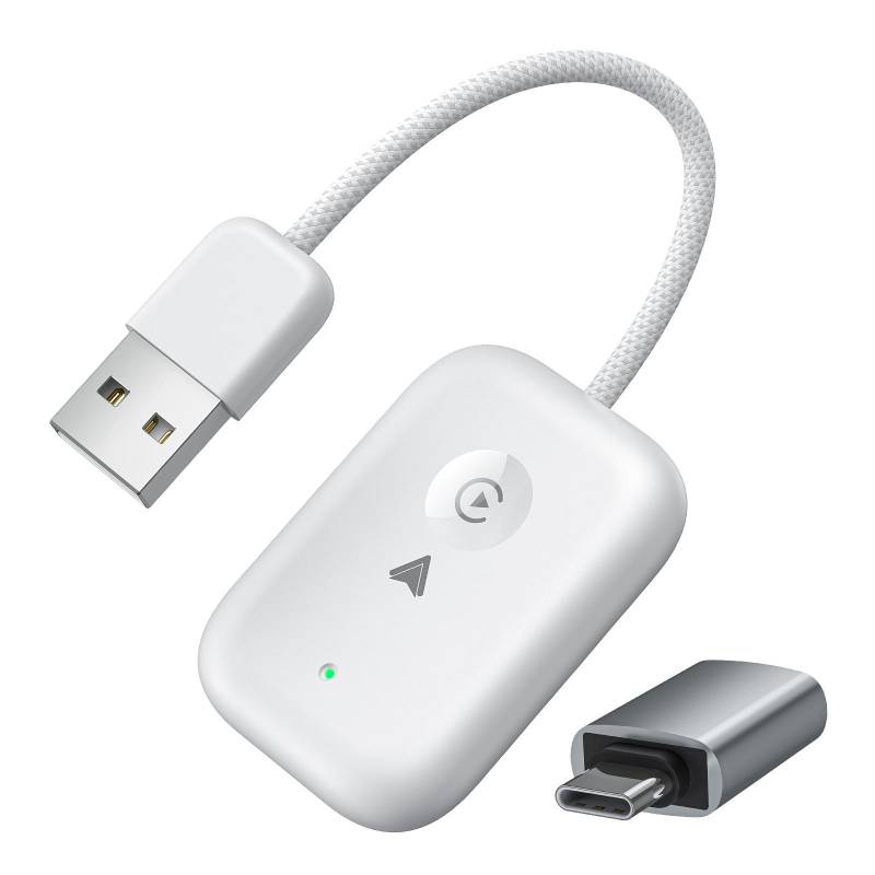 Adaptateur CarPlay Sans Fil 2 en 1 USB Type-C Pour Apple CarPlay et Android Auto Blanc YONIS-0