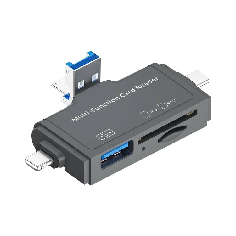 Lecteur De Cartes 7 En 1 USB 3.0 Pour Importer Des Photos Vers Un Téléphone Gris YONIS-0