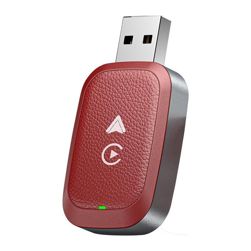 Adaptateur CarPlay Android Auto Filaire Vers Sans Fil 2 En 1 USB WiFi Rouge YONIS-0