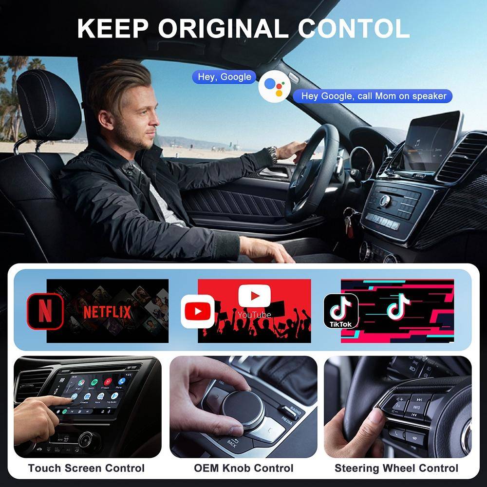 Adaptateur USB Pour CarPlay Filaire Vers Sans Fil Connexion Automatique Noir YONIS-1