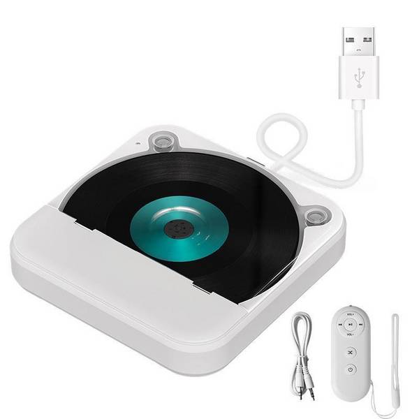 Lecteur CD Externe Pour Voiture USB AUX MP3 WAV Antichoc Compact Blanc YONIS