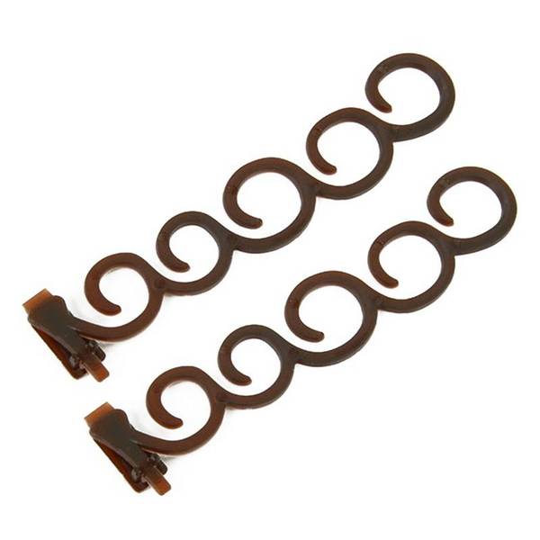 Pince à Cheveux Pour Tresses Fleur en Plastique 13,5 x 2,5 cm Marron Café YONIS