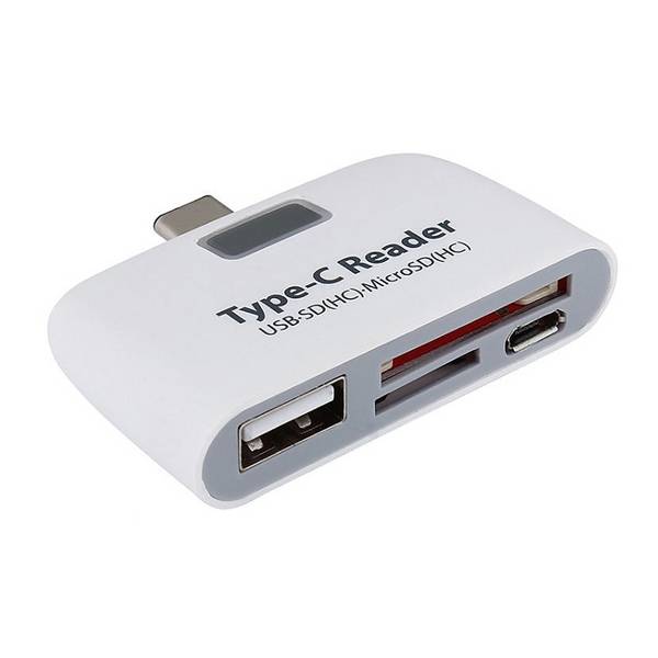 Adaptateur USB-C Lecteur de Cartes SD TF avec Hub USB et Voyant LED Blanc YONIS