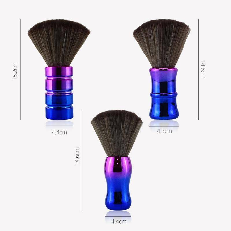 Brosse De Nettoyage Pour Cou Et Visage Après Coupe Fibres Douces Manche ABS Round Handle Gradient Jaune Violet YONIS-1