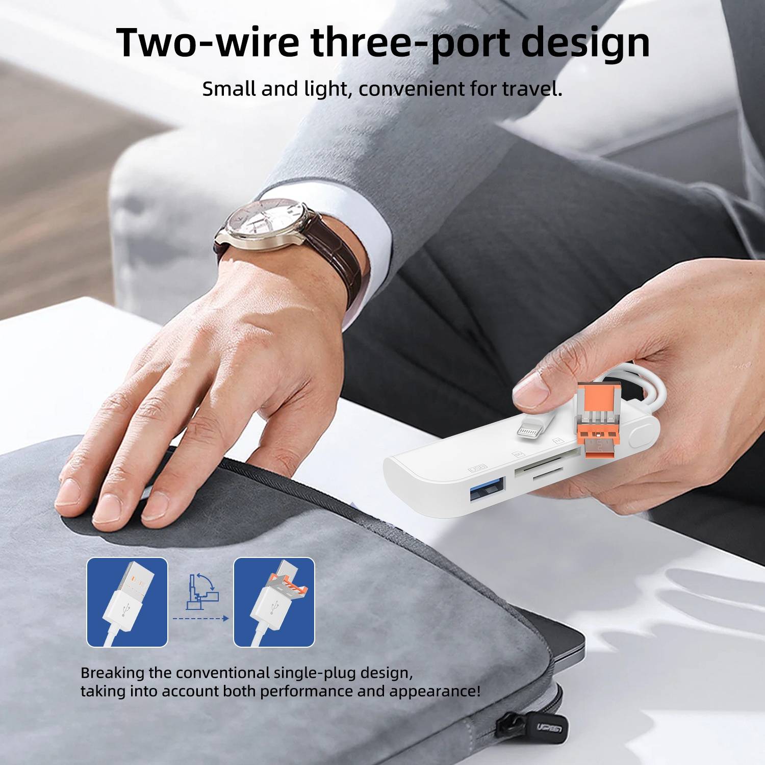 Adaptateur Multifonction USB-C USB-A Avec Lecteur De Cartes SD TF CF Pour Photos YONIS-3