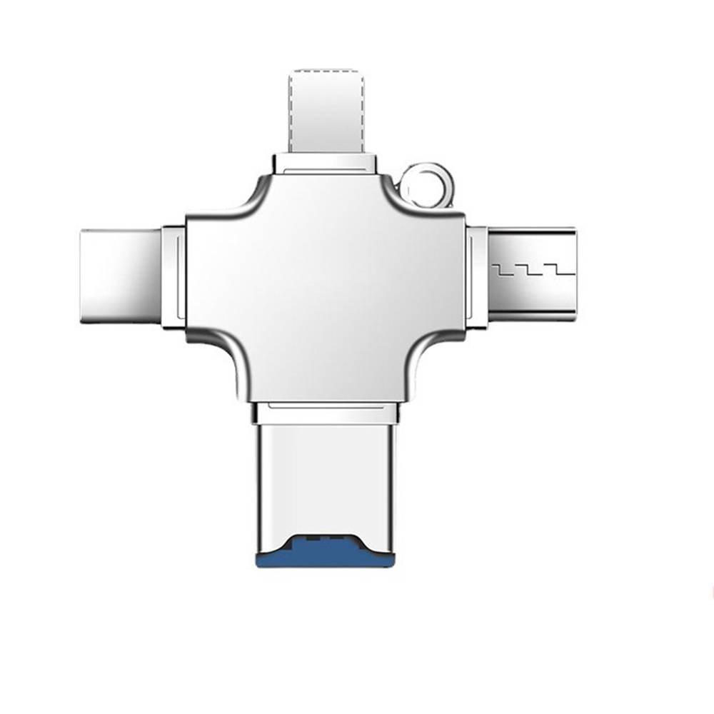 Lecteur de Cartes TF 4 en 1 USB-C Micro USB 8 Pin Compatible OTG YONIS-0