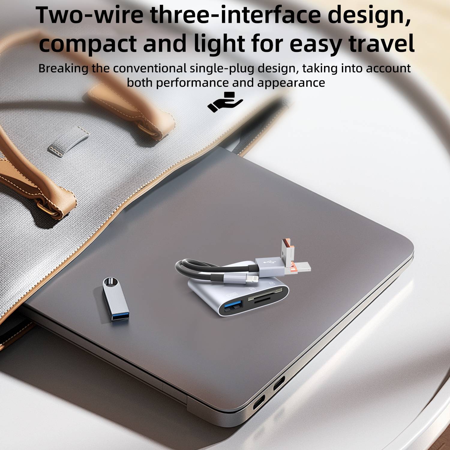 Lecteur De Cartes 3 En 1 USB-C USB-A 8 Broches SD TF Moins De 1 To YONIS-2