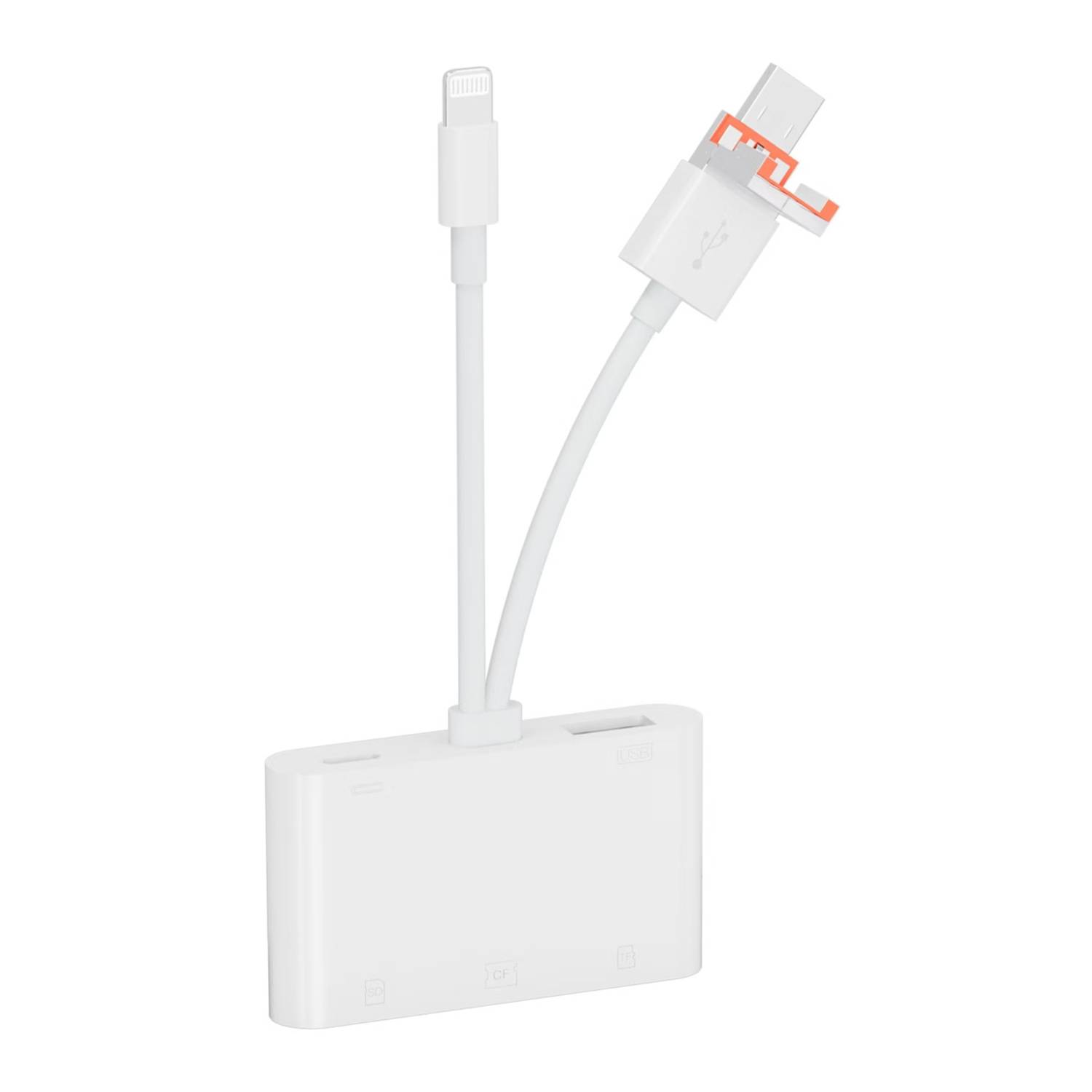 Adaptateur Lecteur de Cartes Mémoire USB-C 8 Pin USB-A CF TF SD YONIS-0