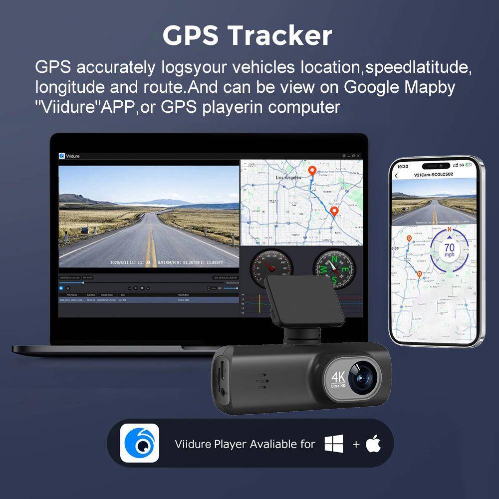 Caméra Embarquée Voiture Double Enregistrement 4K 1080P WiFi Vision Nocturne YONIS-1