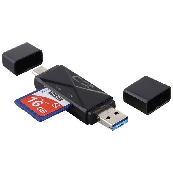 Lecteur de Cartes SD et Micro SD USB 3.0 USB C Lecture et Écriture Simultanées Noir YONIS