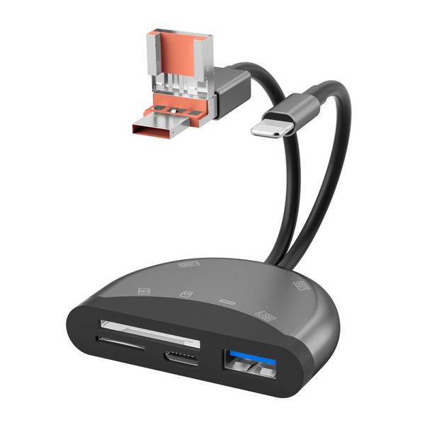Adaptateur USB-C 6 En 1 Avec Lecteurs De Cartes SD TF Et Ports USB-A YONIS