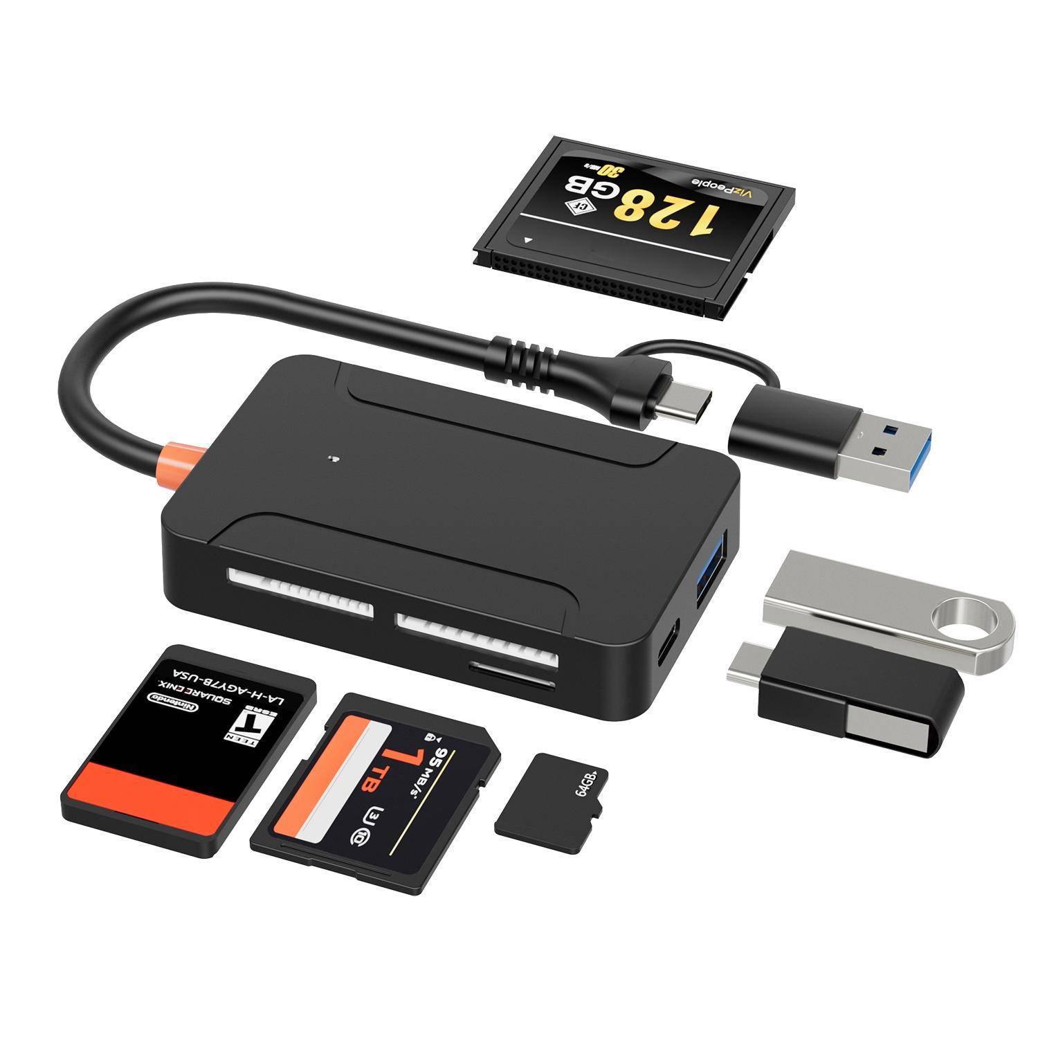 Lecteur de Cartes 8 en 1 USB 3.0 avec OTG SD TF CF MS Type-C YONIS-0