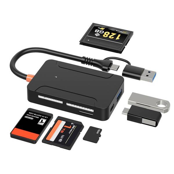 Lecteur de Cartes 8 en 1 USB 3.0 avec OTG SD TF CF MS Type-C YONIS